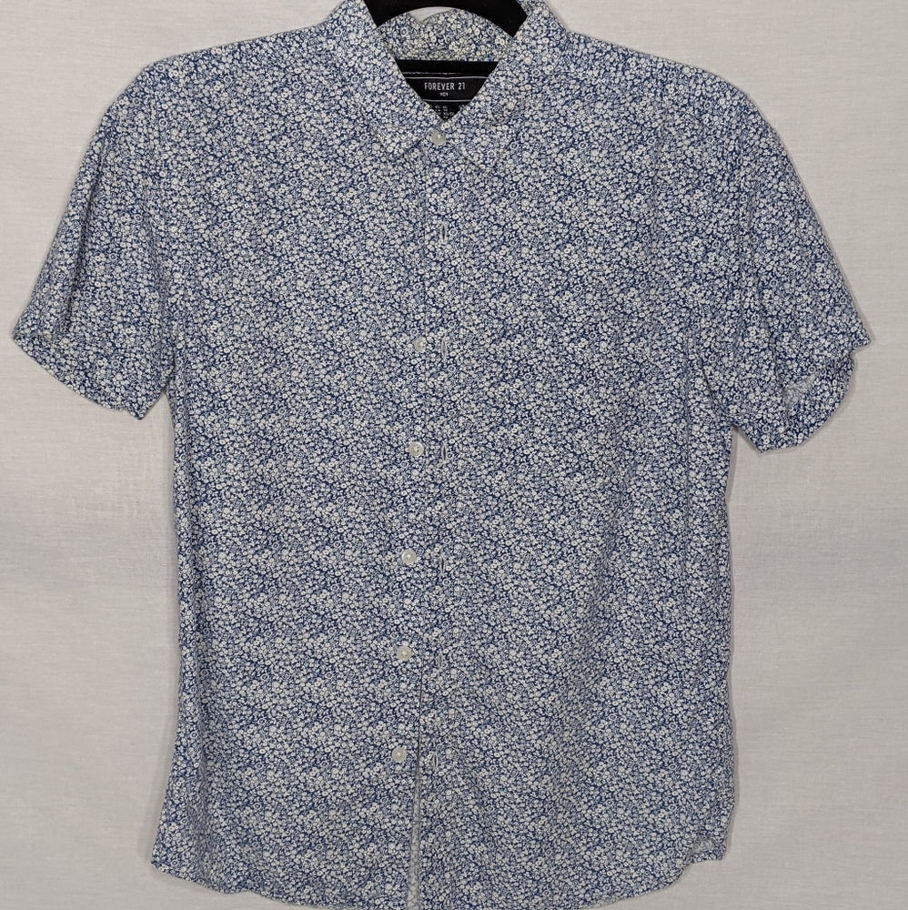 Forever21 Mens Floral Print Button-Up